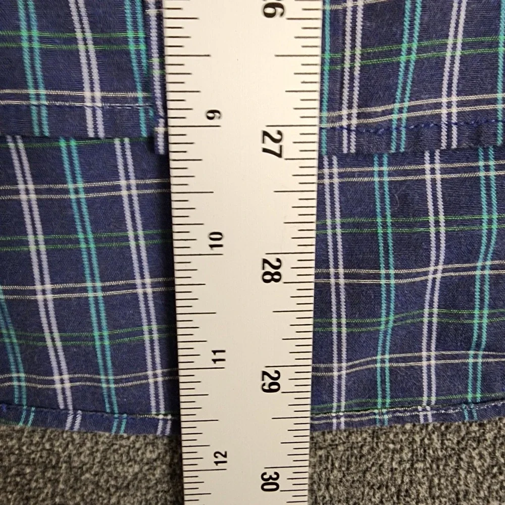 Polo Ralph Lauren Mens XXL Button Down Shirt Blue Green Plaid Long Sleeve Cotton